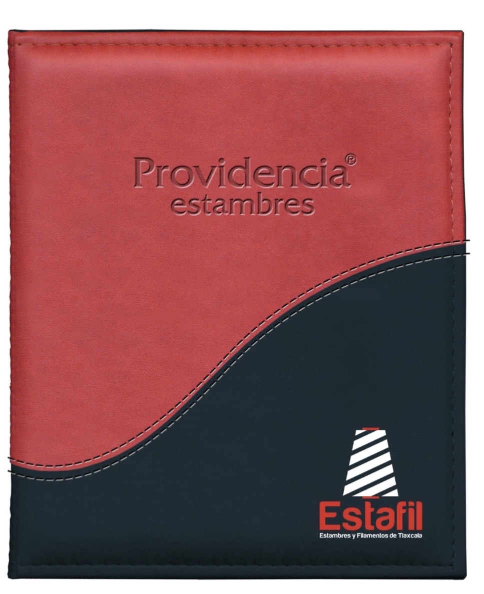 Agenda personalizada con logos de Providencia Estambres y Estafil